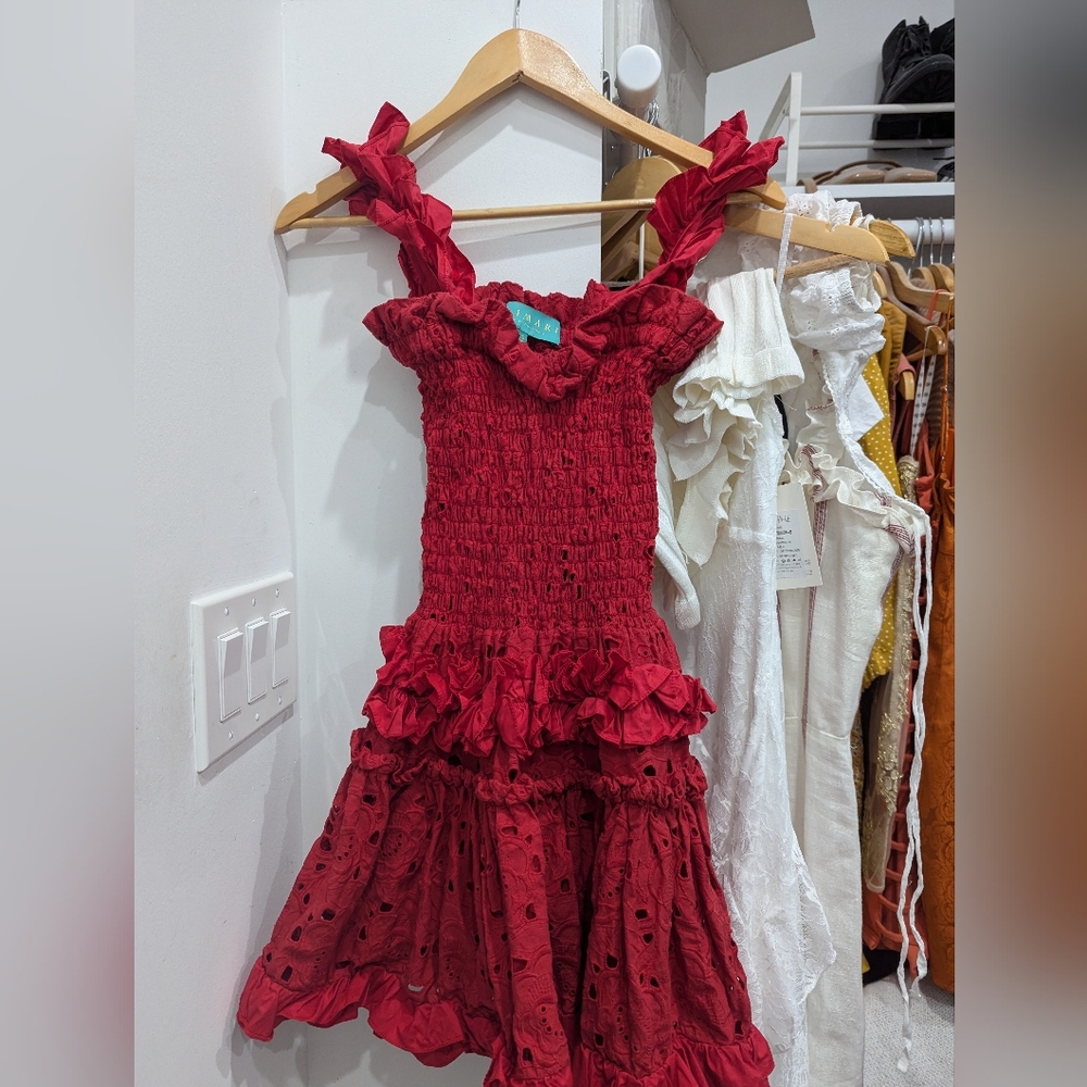waimari alfresco smocked eyelet mini